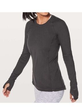 EUC Lululemon Runderful Long Sleeve Black Size 10
